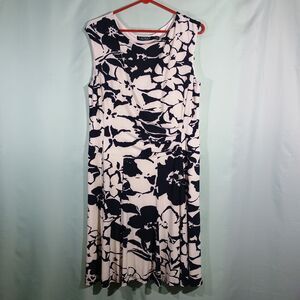 Ralph Lauren Floral Sheath Dress Sleeveless Knee Length Ruched Waist Work Dress